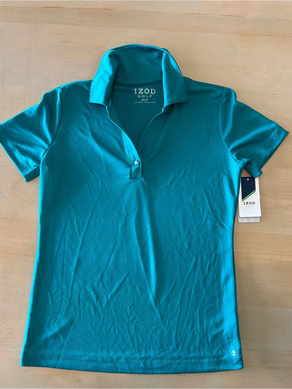 Izod Teal Short-Sleeve Polo Top